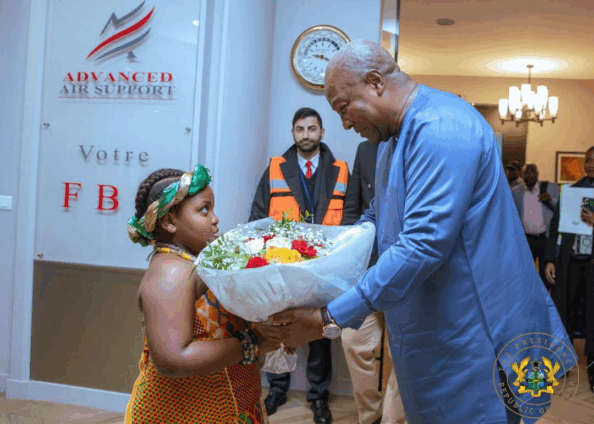 President John Mahama arrives in Paris to attend the 8th Paris Peace Forum