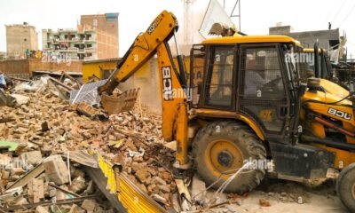 Suspected land guards demolish shops on disputed land at Spintex