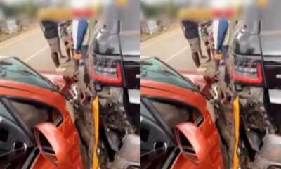 Taxi crashes into unregistered Range Rover in Accra