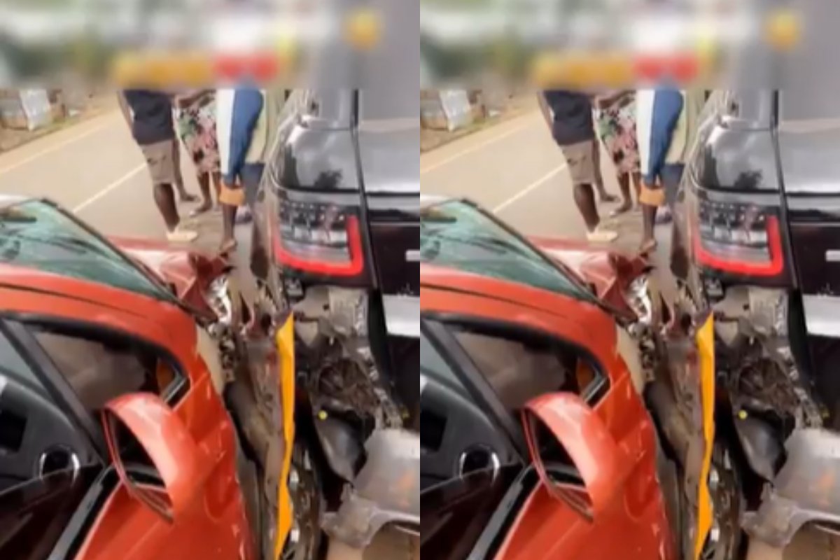 Taxi crashes into unregistered Range Rover in Accra