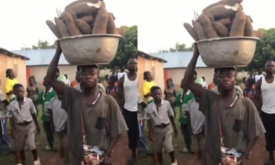 Young man paraded through Massaka community carrying stolen yams in a pan after allegedly committing theft.
