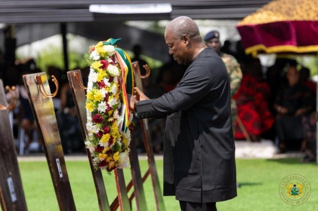 John Mahama pays heartfelt tribute to Cecilia Johnson, praising her integrity and national service as Ghana holds a State Funeral in her honour.