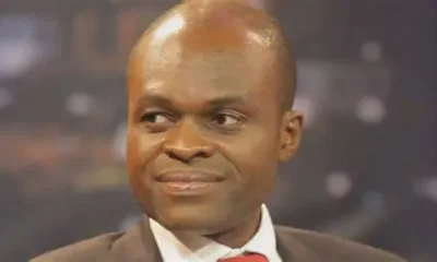 Martin Kpebu speaking to the media after his release from OSP detention