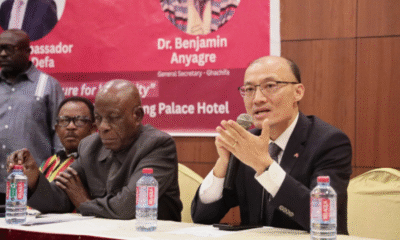 Chinese Ambassador Tong Defa addressing GHACHIFA press engagement in Accra