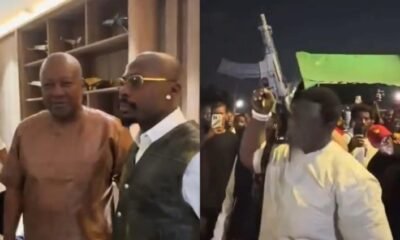 President John Mahama speaking with Nigerian musician Asake at an event in Accra