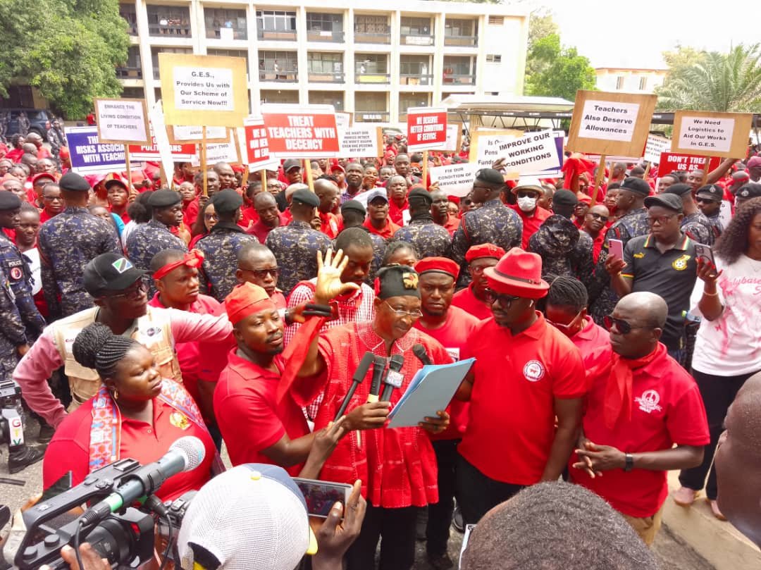 Coalition of Unpaid Teachers protesting over salary arrears in Ghana