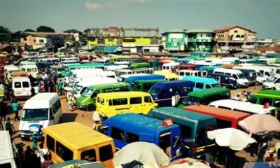 Public transport vehicles at a GPRTU station in Ghana