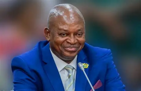 Transport Minister Joseph Nikpe Bukari addressing journalists in Accra