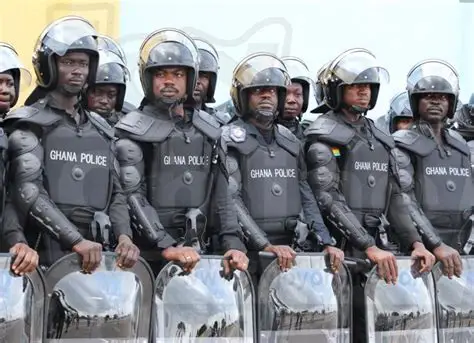 Ashanti Regional Police officers on patrol in the Amansie Central District