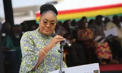 Former Tema West MP Irene Naa Torshie Addo speaking after voting in the NPP flagbearer race