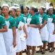 Nurses and midwives registering for national service in Ghana