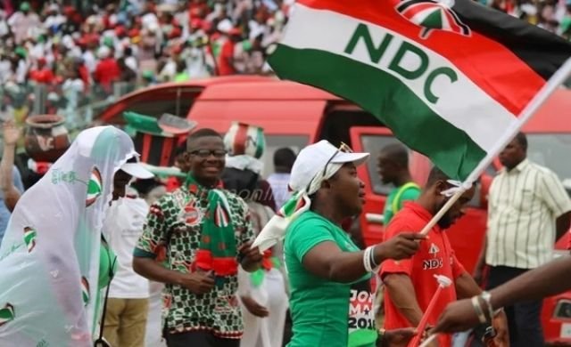 NDC supporters in Kpandai during demonstration over parliamentary seat ruling